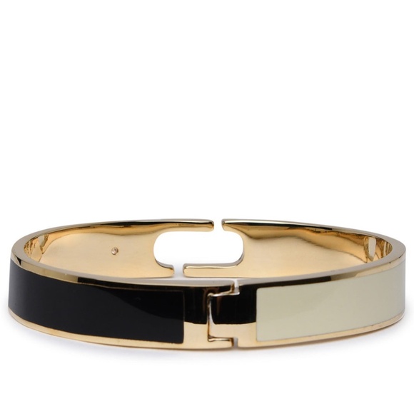 Marc Jacobs Gold & Beige J Marc Hinge Cuff Bracelet NWT - Picture 3 of 4